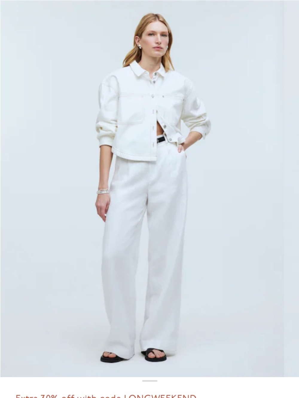 Madewell The Harlow Wide-Leg Pant in 100%  White Linen 8